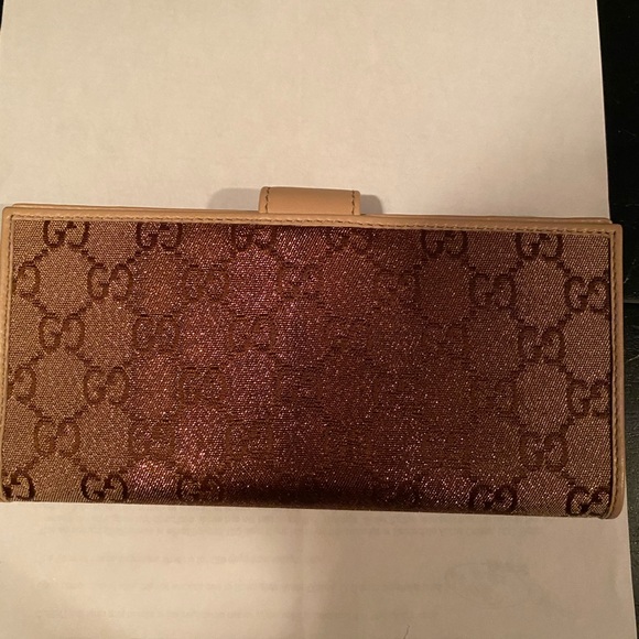 NWT Gucci Magenta/Tan Ombre Magnetic Clasp Wallet - Picture 8 of 10